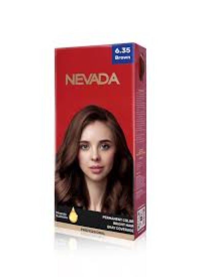 Women's hair dye shade 6.35 (brown)