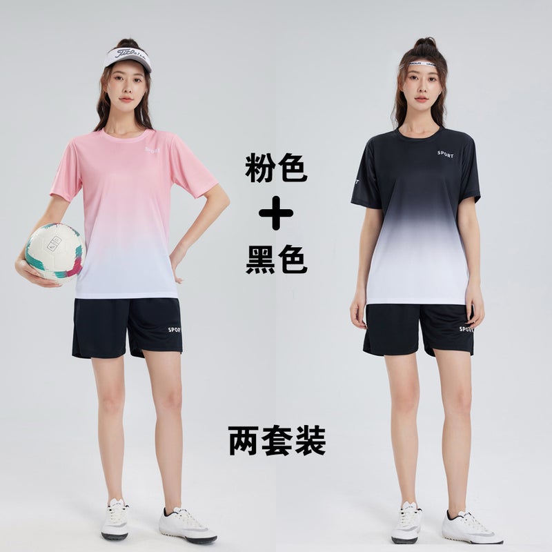 Fitness Clothes, Running Sports Suits, Women'S Quick-Drying Ice Silk T-Shirts, Morning Running Short-Sleeved Men'S Team Large Size Badminton Uniforms - Image 1