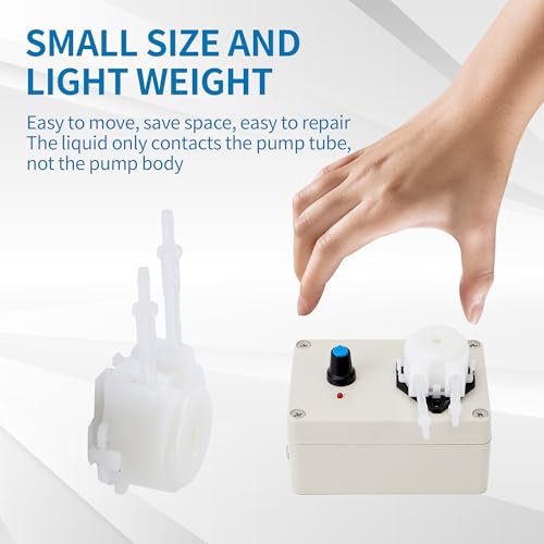 Tbest Peristaltic Pump,Peristaltic Liquid Pump 10ml -250ml/min Adjustable Flowing Peristaltic Dosing Pump for Aquarium Lab Analytical US Plug 110‑240V - Image 4