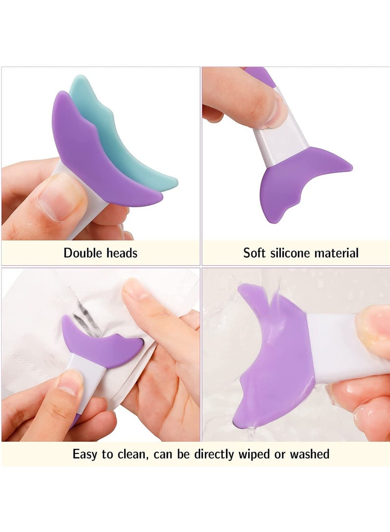 Eye Makeup Tool Eyelash Eyeshadow Silicone Auxiliary Protection Tool Reusable Prevent Soiling Makeup Tool Suitable for Professional Makeup Artists Beginners 7Pcs - Image 4
