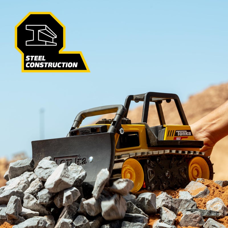 Tonka Steel Classics Bulldozer - Made with Steel & Sturdy Plastic, Yellow Toy Construction Truck, Boys and Girls, Kids, Toddlers, Ages 3+ - Image 2