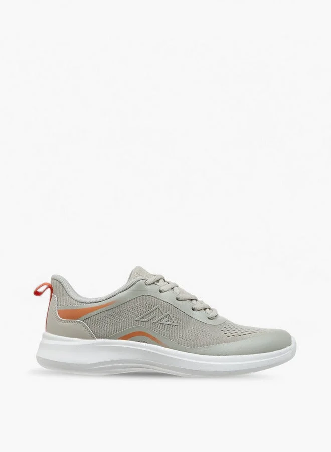 Textured Sports Shoes with Lace-Up Closure and Pull-Tab