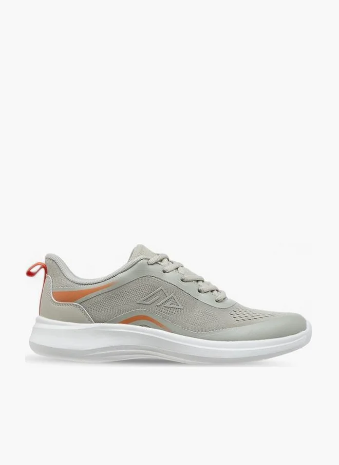 Textured Sports Shoes with Lace-Up Closure and Pull-Tab