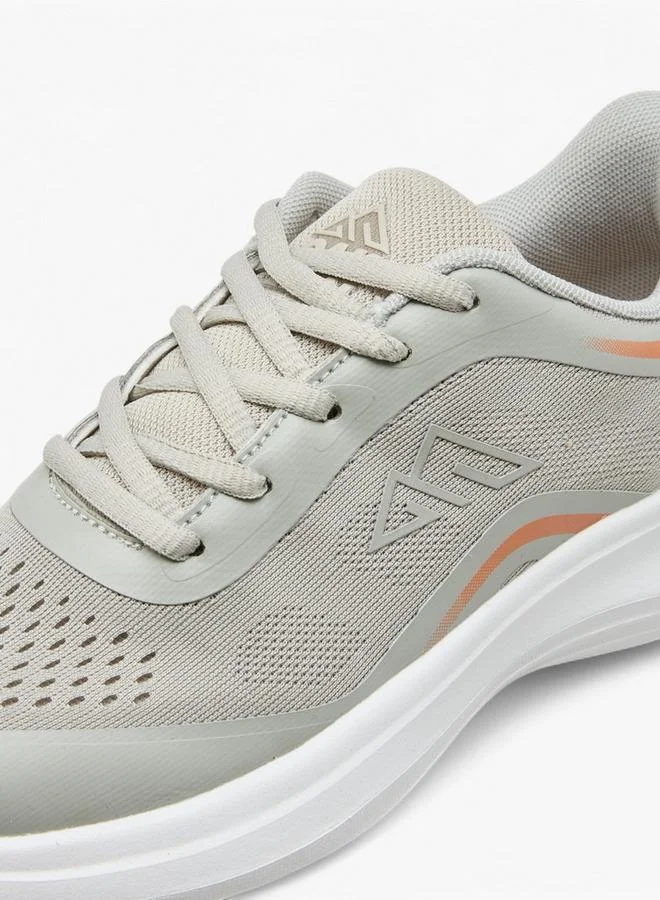 Oaklan by Shoexpress GREY Textured Sports Shoes with Lace-Up Closure and Pull-Tab for Women | Best Price UAE