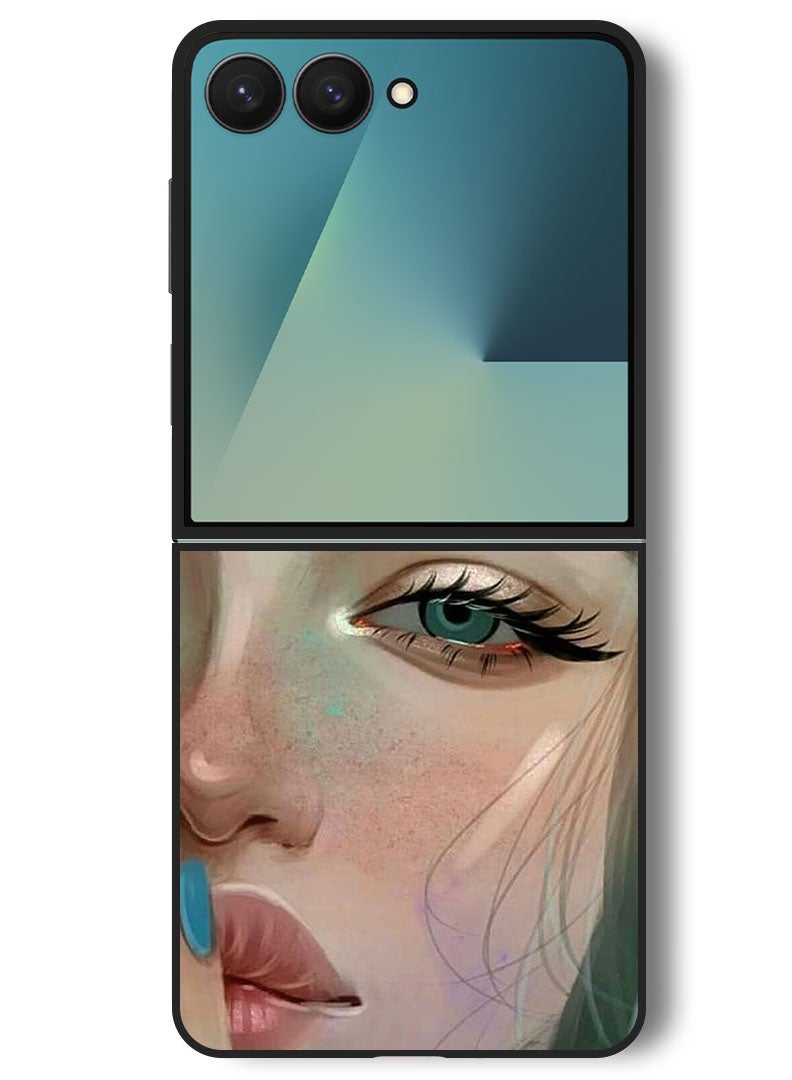 Theodor Case Compatible with Samsung Galaxy Z Flip 7 - 6.9 Inch Protection Shockproof Bumper Cover Shhh She Is Sad - Image 1