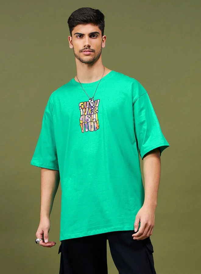 Mascln Sassafras Oversized Back Graphic Cotton T-Shirt by Styli