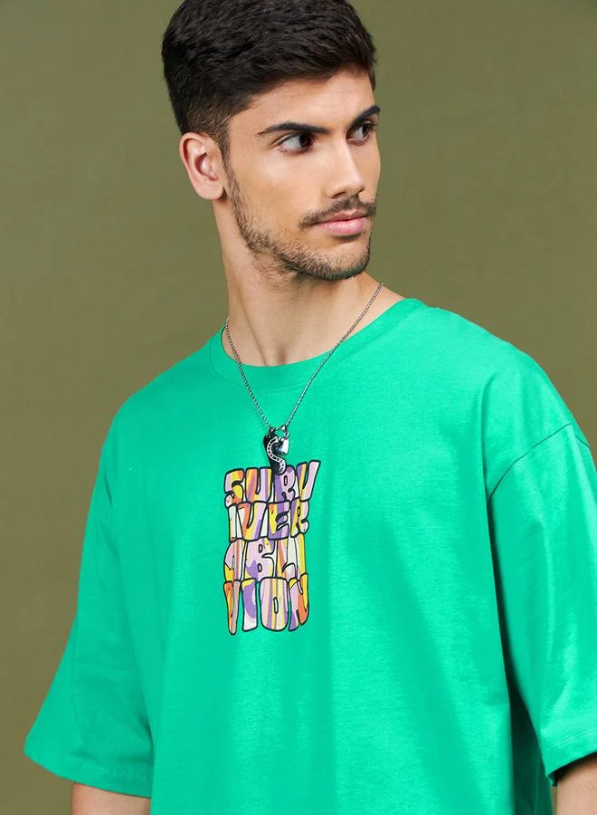 Mascln Sassafras Oversized Back Graphic Cotton T-Shirt by Styli