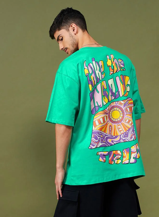 Mascln Sassafras Oversized Back Graphic Cotton T-Shirt by Styli