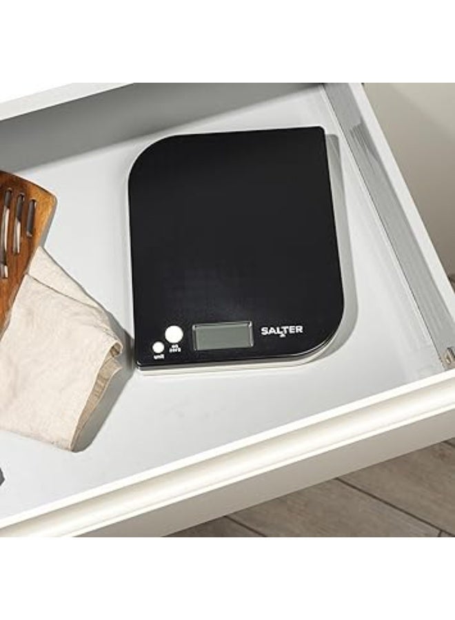 سالتر ميزان مطبخ ديجيتال – يزن حتى 5 كجم – شاشة LCD – أسود/أبيض – سهل الاستخدام والتخزين - Image 2