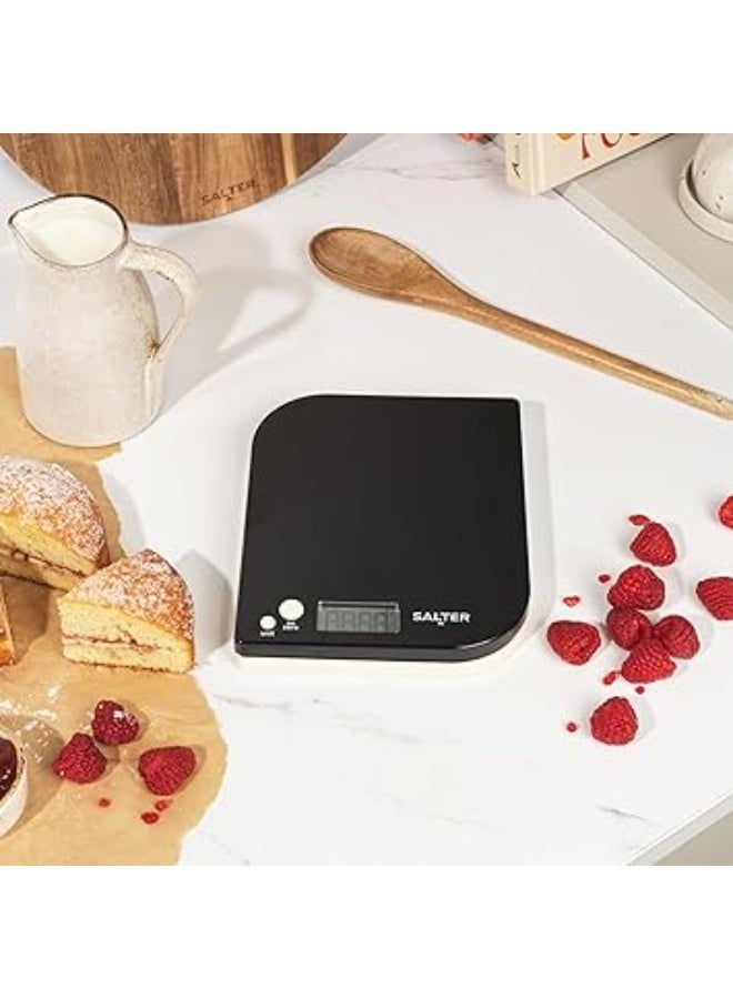 سالتر ميزان مطبخ ديجيتال – يزن حتى 5 كجم – شاشة LCD – أسود/أبيض – سهل الاستخدام والتخزين - Image 4