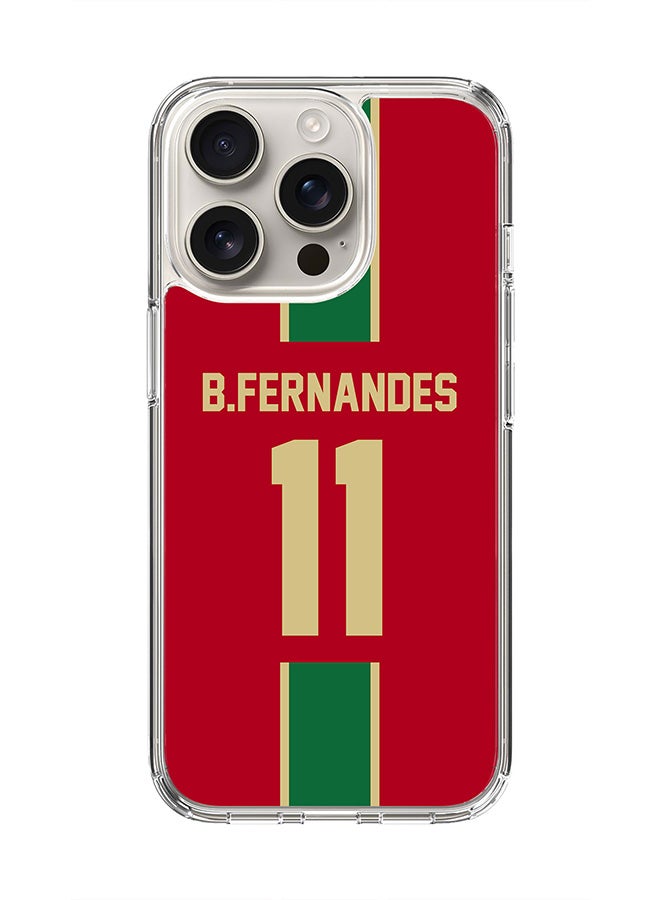 For iPhone 16 Pro Case [Compatible with MagSafe] Slim Magnetic cover Clear Phone Case - Football Team - Portugal, B.Fernandes