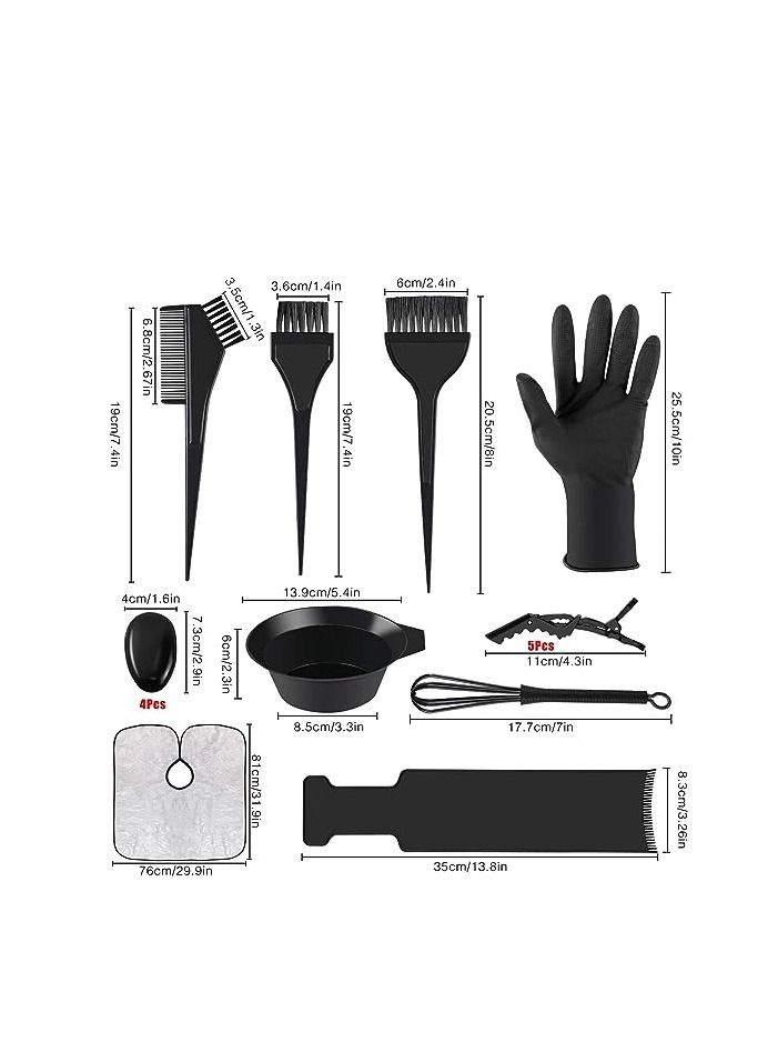 ORiTi 16 PCS Hair Coloring Kit Hair Dye Brush and Bowl Set Ear Cover Hair Highlighting Board Hair Dye Gloves Cape Hair Dying Supplies Kit for Hair Coloring Bleaching Hair Dryers Hair Dye Tools - Image 3