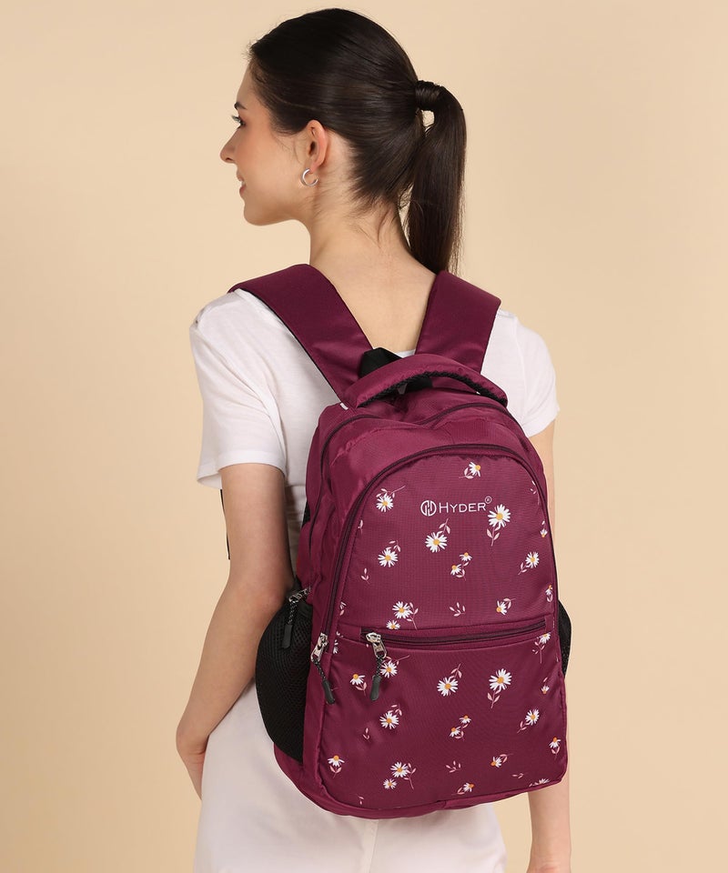 HYDER Blossom 25L Latest and Stylish School Bag for Girls - Perfect for School, College, Office, Travel and Tution Durable School bags for Kids And Women | Perfect Girls Bag (Mehroon) - Image 2