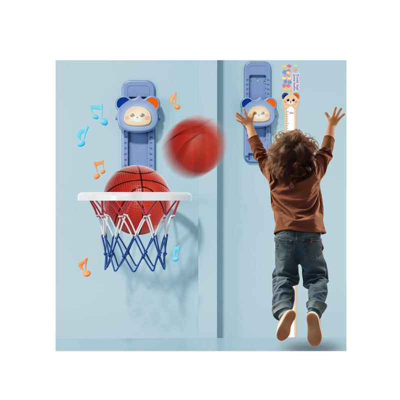 SOLARAE Basketball Hoop Wall Mounted,Mini Basketball Hoop for Toddlers Boys Age 3-5, Adjustable Height, Voice Touch High Jump Counter for Kids, Space-Saving,Toddler Toys Age 4-7, Birthday Gifts for Boys 4-6 - Image 5