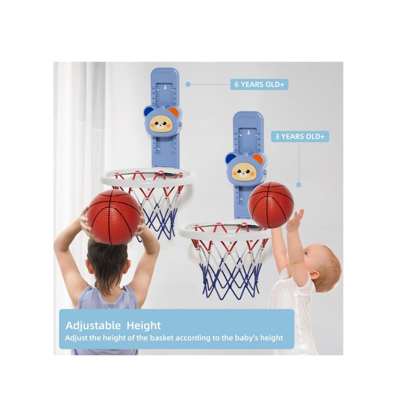 SOLARAE Basketball Hoop Wall Mounted,Mini Basketball Hoop for Toddlers Boys Age 3-5, Adjustable Height, Voice Touch High Jump Counter for Kids, Space-Saving,Toddler Toys Age 4-7, Birthday Gifts for Boys 4-6 - Image 3