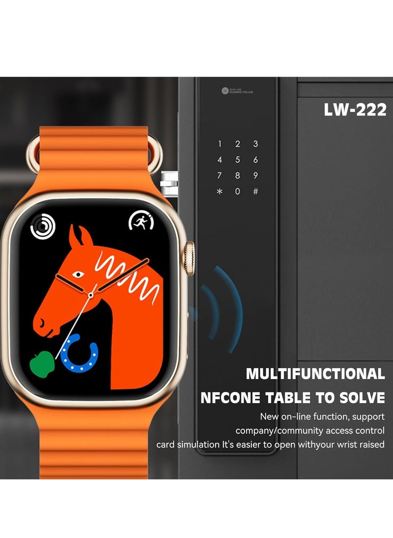 Lenyes - LW 222 Smart Watch Scientific Sleeping Tracking, 2-week battery life, Compatible with Android & iOS, 24/7 Health Management (Orange) - Image 1