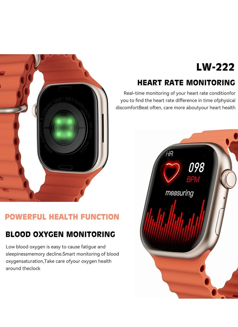 Lenyes - LW 222 Smart Watch Scientific Sleeping Tracking, 2-week battery life, Compatible with Android & iOS, 24/7 Health Management (Orange) - Image 1