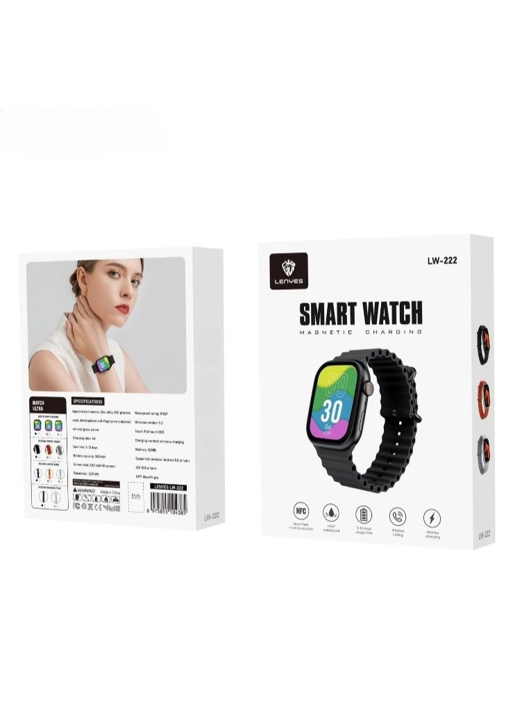 Lenyes - LW 222 Smart Watch Scientific Sleeping Tracking, 2-week battery life, Compatible with Android & iOS, 24/7 Health Management (Orange) - Image 1