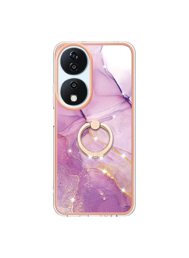 erorex Case For Honor X7b 4G / 5G Electroplating Marble IMD TPU Phone Case with Ring Holder - Image 2