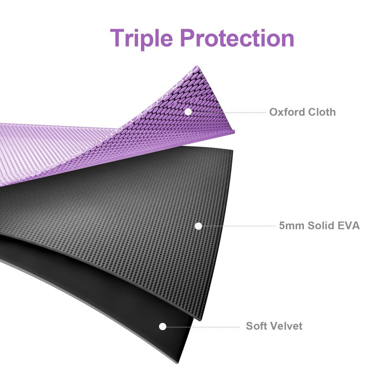 AGPtek حافظة AGPTEK، حافظة صلبة بسحاب EVA لتسجيل الصوت الرقمي، مشغلات MP3، حاملة تخزين لقلم الطباعة ثلاثي الأبعاد، كابل USB، سماعات الأذن، بطاقات الذاكرة، قرص U، بنفسجي - Image 4