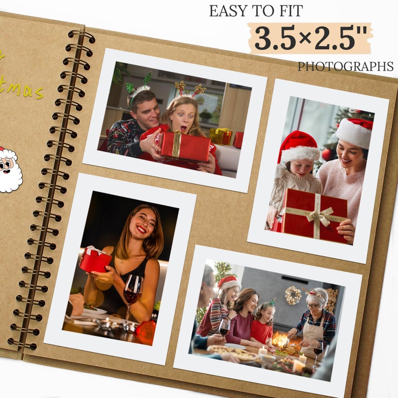 Hiwhy Scrapbook 7x7 Inch DIY Scrapbook Album Hardcover Kraft Paper Scrap Book Photo Albums 40 Pages Perfect for 4x6 / 5x7 Photos Memory Book for Family, Wedding - Image 4