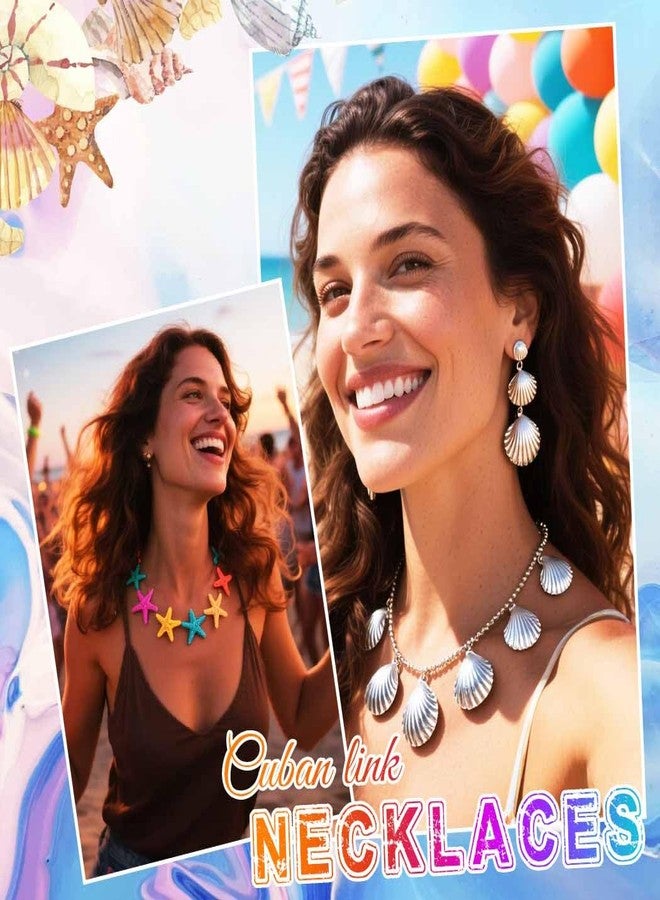 CLOACE Chunky Choker Necklace Set Gold Thick Necklaces Earrings Sets Punk Cuban Jewelry Accessories for Women (G-A) - Image 3