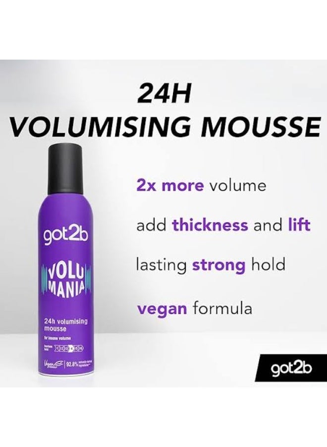 Got2b 24h Volumising Mousse, For Boosting Volume, Fearless Hold, 250ml - Image 3