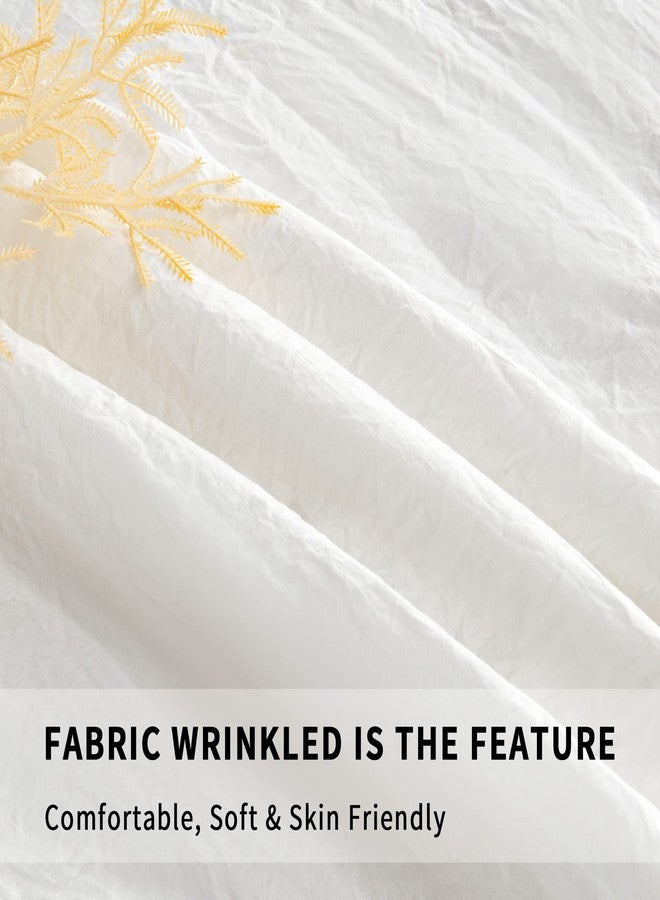 Bonlino Home Bedding Bedspread Set Quilt - Farmhouse Bedspread Summer Coverlet Bed Spreads, Lightweight Quilt Chic Vintage Bedding Ruffle Skirt Bedroom Rustic with 2 Pillow Shams (King, White) - Image 3