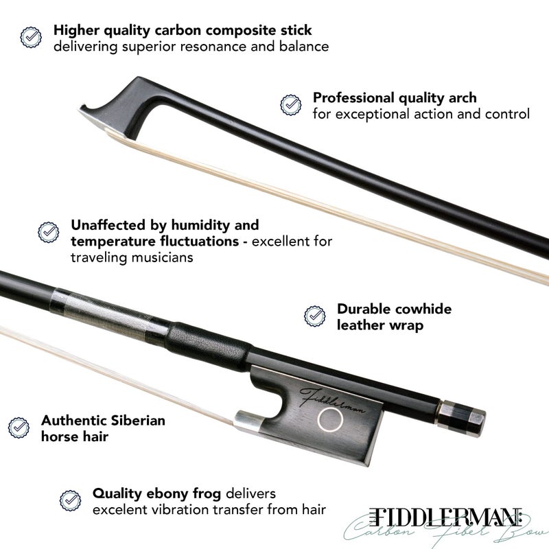 Fiddlerman Carbon Fiber Violin Bow 1/2 - Image 2