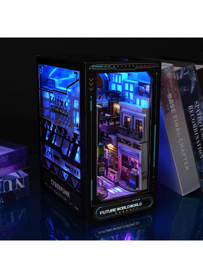 null - Tianyi Diy Miniature House Tc36 Cyberpunk Style Handmade Assembly Creative 3d Bookshelf Model Ornament Toy/architectural Model-Color:Tc36 Near Future (thick Color Box)-english - Image 1