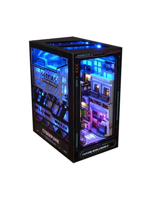 Tianyi Diy Miniature House Tc36 Cyberpunk Style Handmade Assembly Creative 3d Bookshelf Model Ornament Toy/architectural Model-Color:Tc36 Near Future (thick Color Box)-english