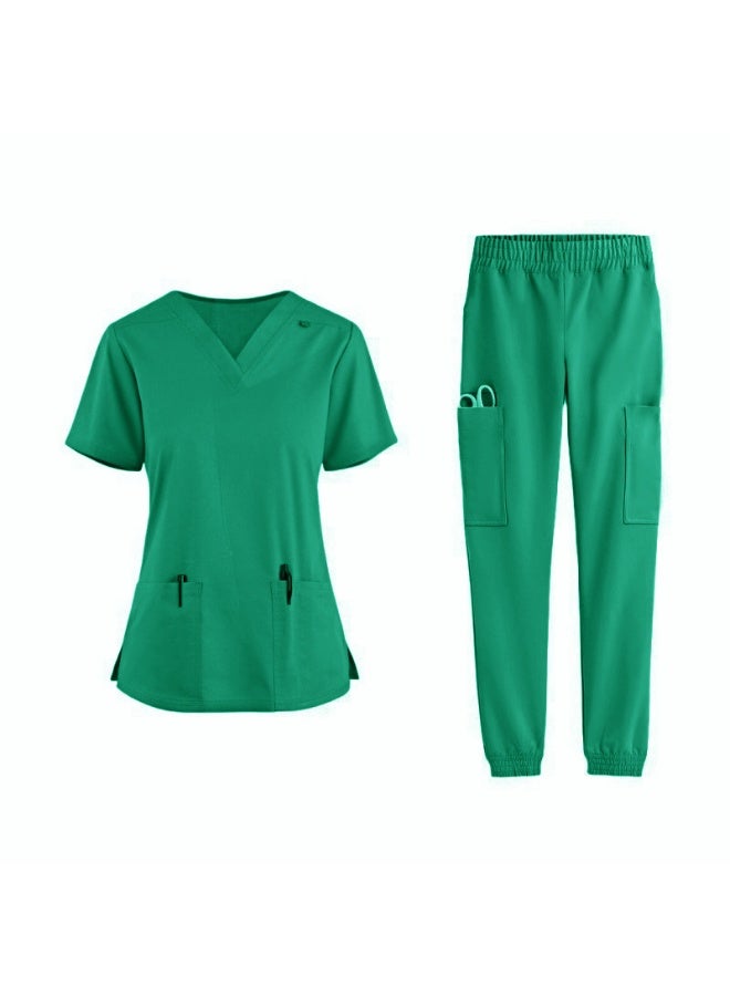Loquat Womens Medical Scrubs Set Medical Uniform Set Turquoise Green - Image 1