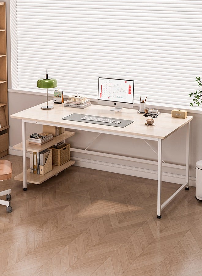 مكتب ألعاب 130 سم، مكتب كمبيوتر بسيط، طاولة مكتب مع مساحة تخزين، مكتب دراسة لمكتب منزلي - Image 2