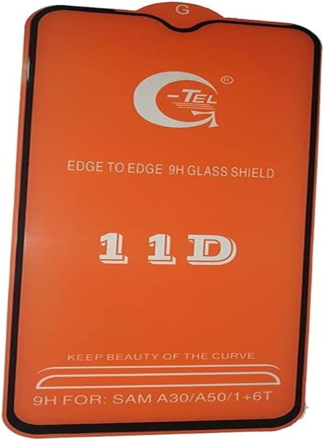 Front screen protector 11D (9H) edge to edge 9h glass shield for For Samsung Galaxy A50, For Samsung Galaxy A30 - Clear