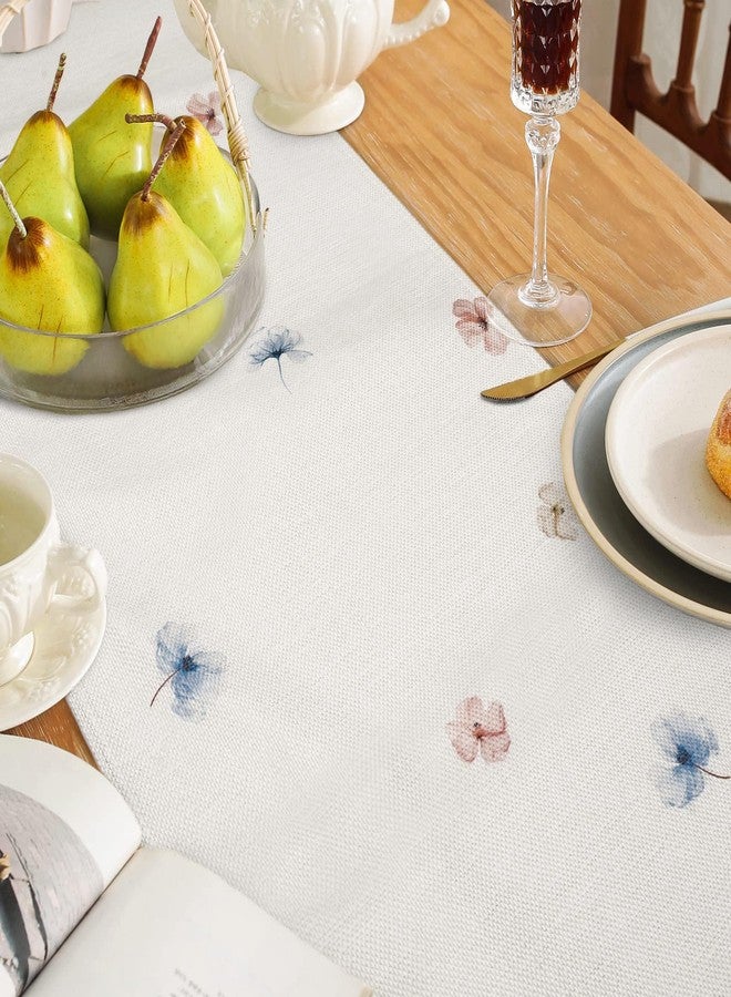 Bonhause Table Runner Blue Pink Watercolor Flowers Table Runner Boho Plant Kitchen Dining Table Decoration for Indoor Outdoor Holiday Party Washable Home Decor Table Cloth (33 x 183 cm) - Image 4