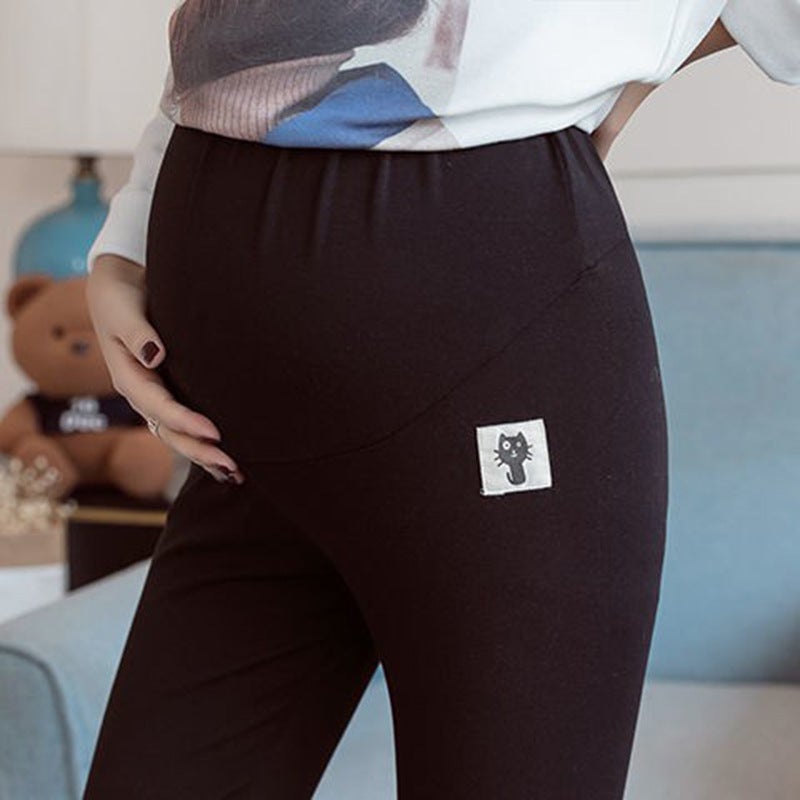 Pregnant Womens Leggings Pregnant Womens Pants Spring and Autumn Autumn Thin Pregnancy Autumn and Winter Casual Leggings Trousers Outer Wear Dark gray  - Image 2