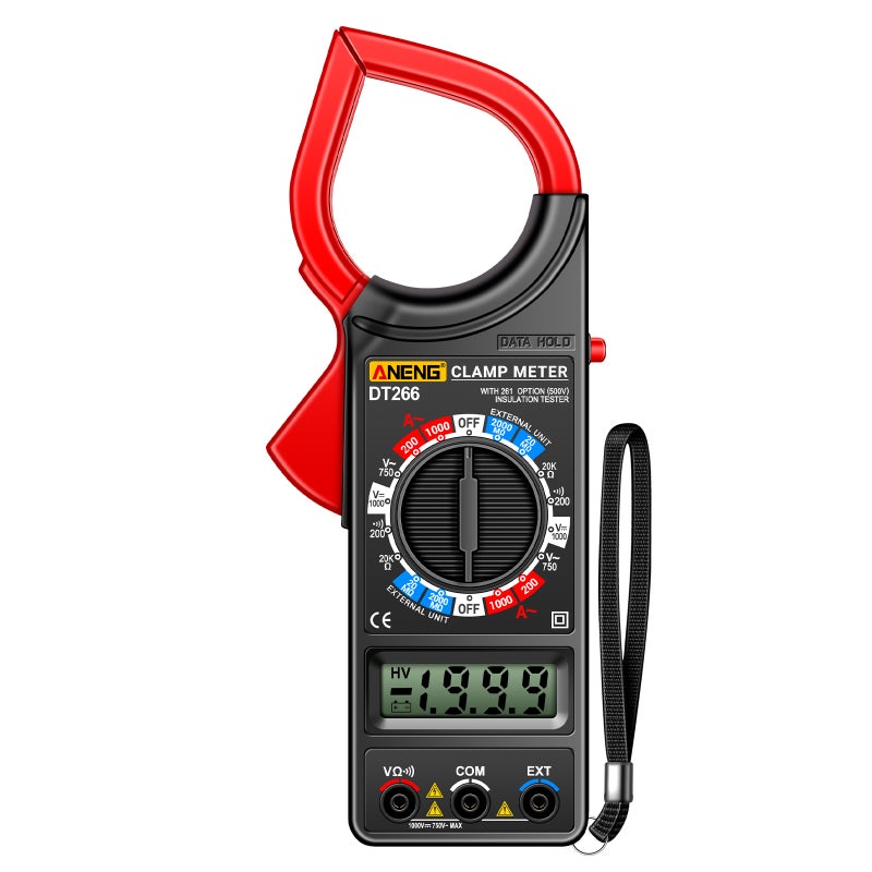 ANENG DT266 LCD 1999 Count Digital True RMS Professional Clamp Meter AC/DC Current Voltage Tester Multimeter Pliers Ammeter with LCD Display - Image 1