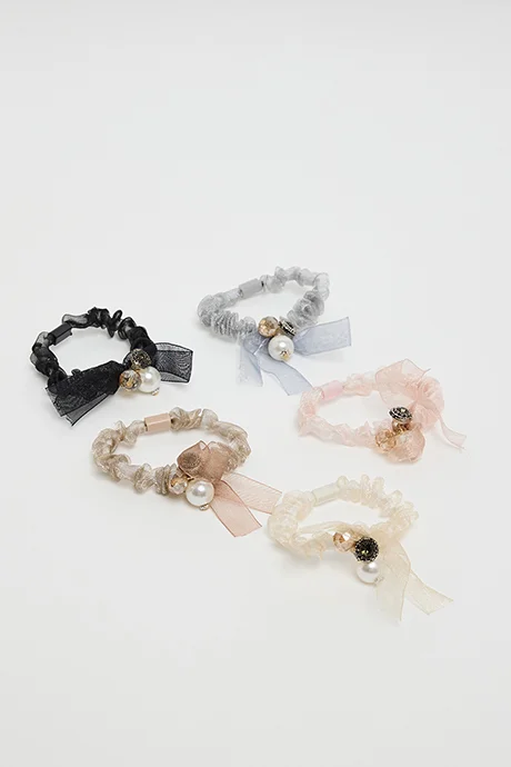 أر أند بي 5 Pack Bow Skinny Scrunchies