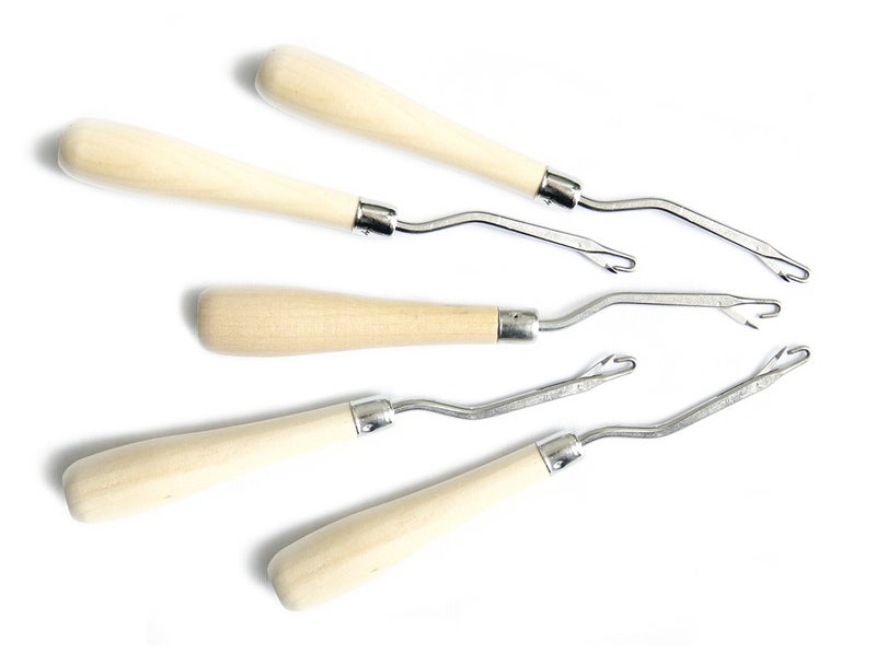 Ms Fenda 5pcs/lot Wooden Handle Latch Crochet Hooks Hair Weave Needle wigs Knitting Extensions styling tools Carpets Making Repair Craft Tools - Image 2