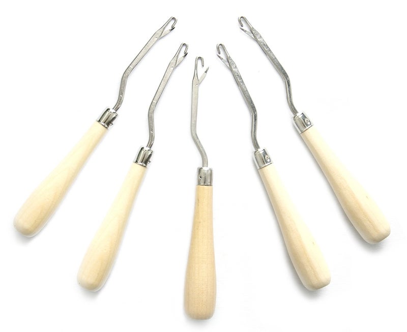 Ms Fenda 5pcs/lot Wooden Handle Latch Crochet Hooks Hair Weave Needle wigs Knitting Extensions styling tools Carpets Making Repair Craft Tools - Image 5