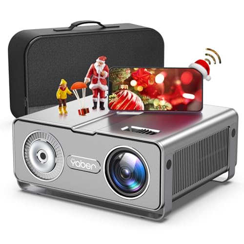 YABER Projector with WiFi and Bluetooth, 15000L Native 1080P Movie Projector, 4K Supported, Portable Home Theater Projector, 4D/4P Keystone&Zoom, with Bag Compatible with iOS/Android/TV stick/PS5/HDMI