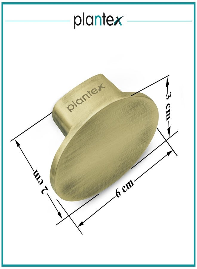 Plantex Knobs for Drawer | Cabinets Drawer Knobs | Pull-Push Knobs for Kitchen & Bedroom Drawer - Pack of 1 (Oval, Brass Antique) - Image 3
