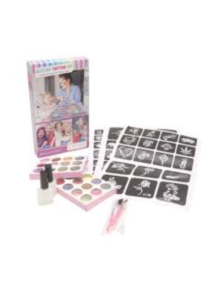 مجموعة وشم لامعة للأطفال: 24 لونًا نابضًا بالحياة، واستنسلًا، وفرشًا لوشم ممتع يمكنك صنعه بنفسك - Image 4