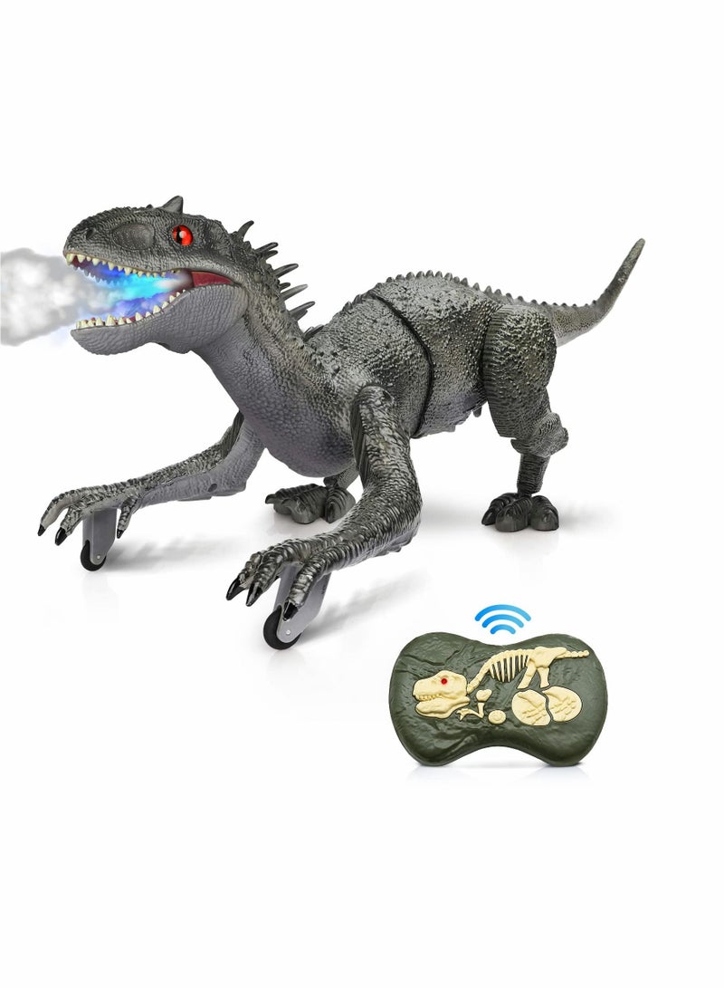 SYOSI Remote Control Dinosaur for Boys 4-7 8-12, RC Walking Dinosaur Toys with Mist Spraying and Sounds, Large Trex Robot Dinosaur Toy for Boys Kids 5-7 8-12 - Image 1