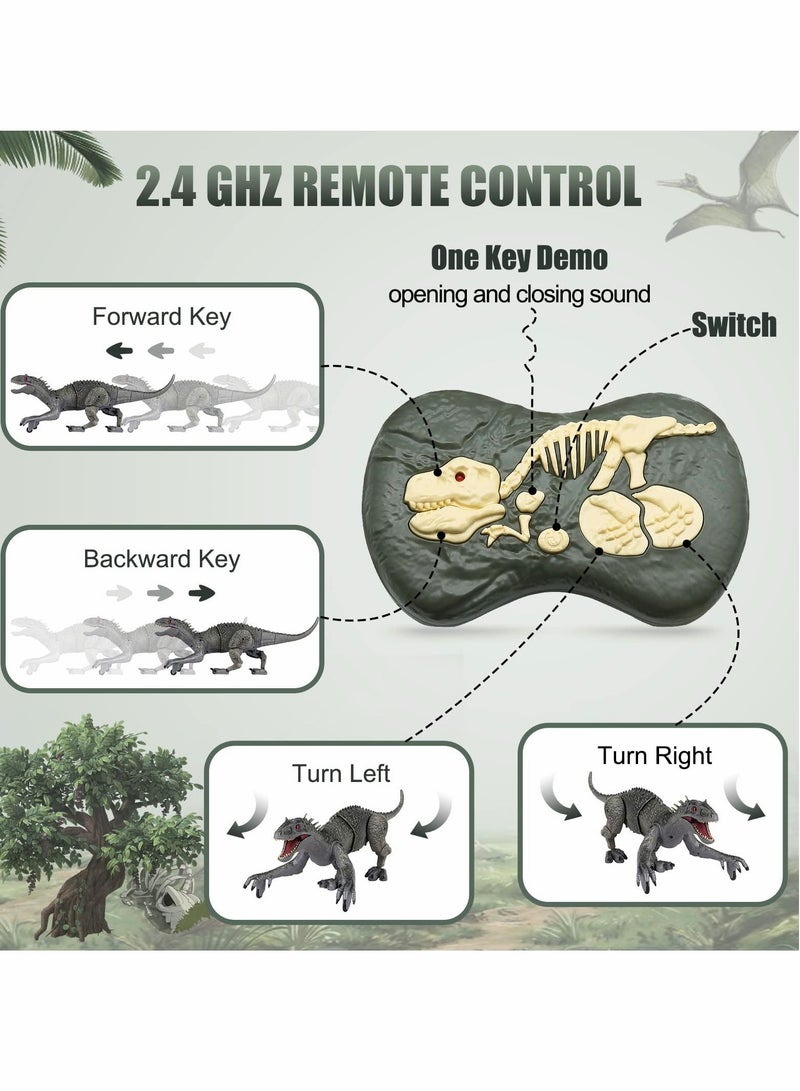 SYOSI Remote Control Dinosaur for Boys 4-7 8-12, RC Walking Dinosaur Toys with Mist Spraying and Sounds, Large Trex Robot Dinosaur Toy for Boys Kids 5-7 8-12 - Image 3