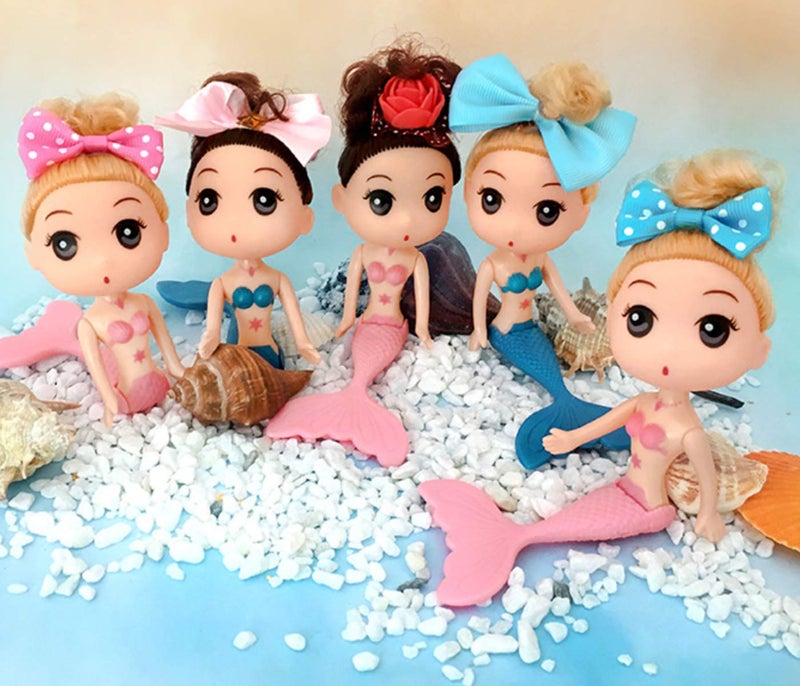 HYSTYLE 10 Pcs Mermaid Figurines, Doll Cake Toppers, Figure Collection Playset, Ocean Princess Toy, Birthday Cake Decoration - Image 4