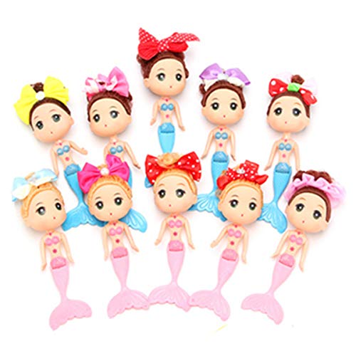 HYSTYLE 10 Pcs Mermaid Figurines, Doll Cake Toppers, Figure Collection Playset, Ocean Princess Toy, Birthday Cake Decoration - Image 1