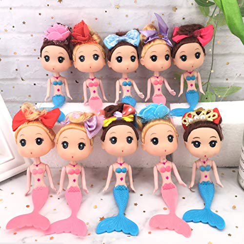 HYSTYLE 10 Pcs Mermaid Figurines, Doll Cake Toppers, Figure Collection Playset, Ocean Princess Toy, Birthday Cake Decoration - Image 2
