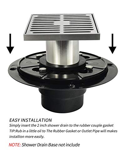 PHASAT Brass Floor Drain Contemporary 4 inches Square, with Removable Strainer,Brushed Nickel,80601N - Image 3