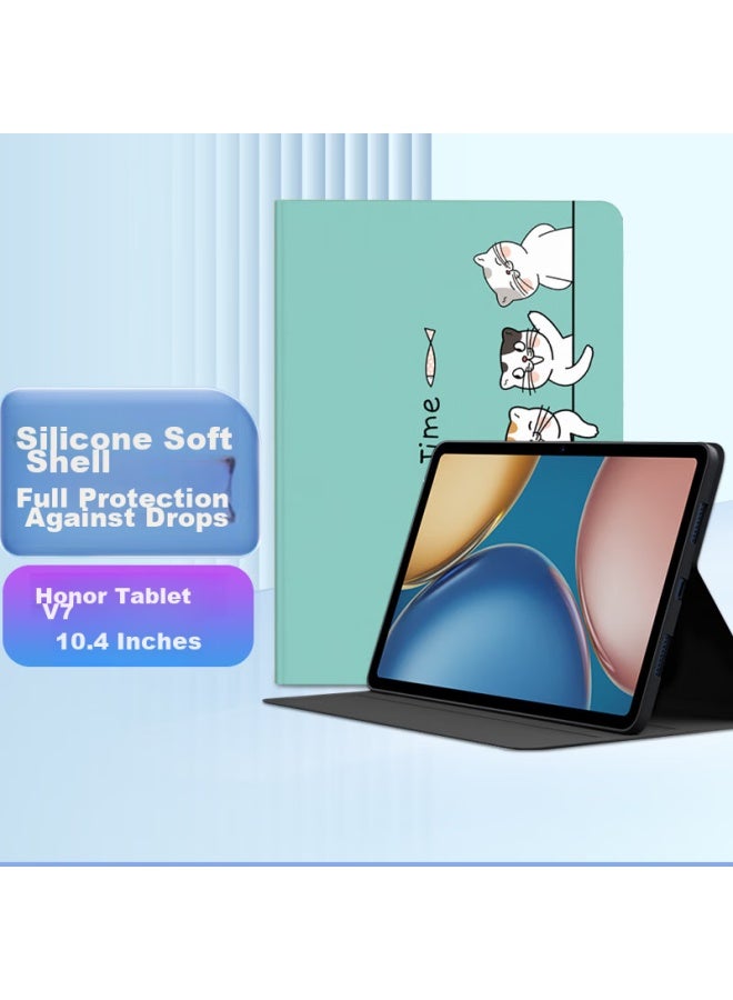 Jiang Ming Jiangming Compatible With Honor Tablet Case, V7 10.4-inch Model Tablet, Silicone Soft Shell, Smart Sleep, Slim, Shockproof, Cute Painted Pattern - Image 1